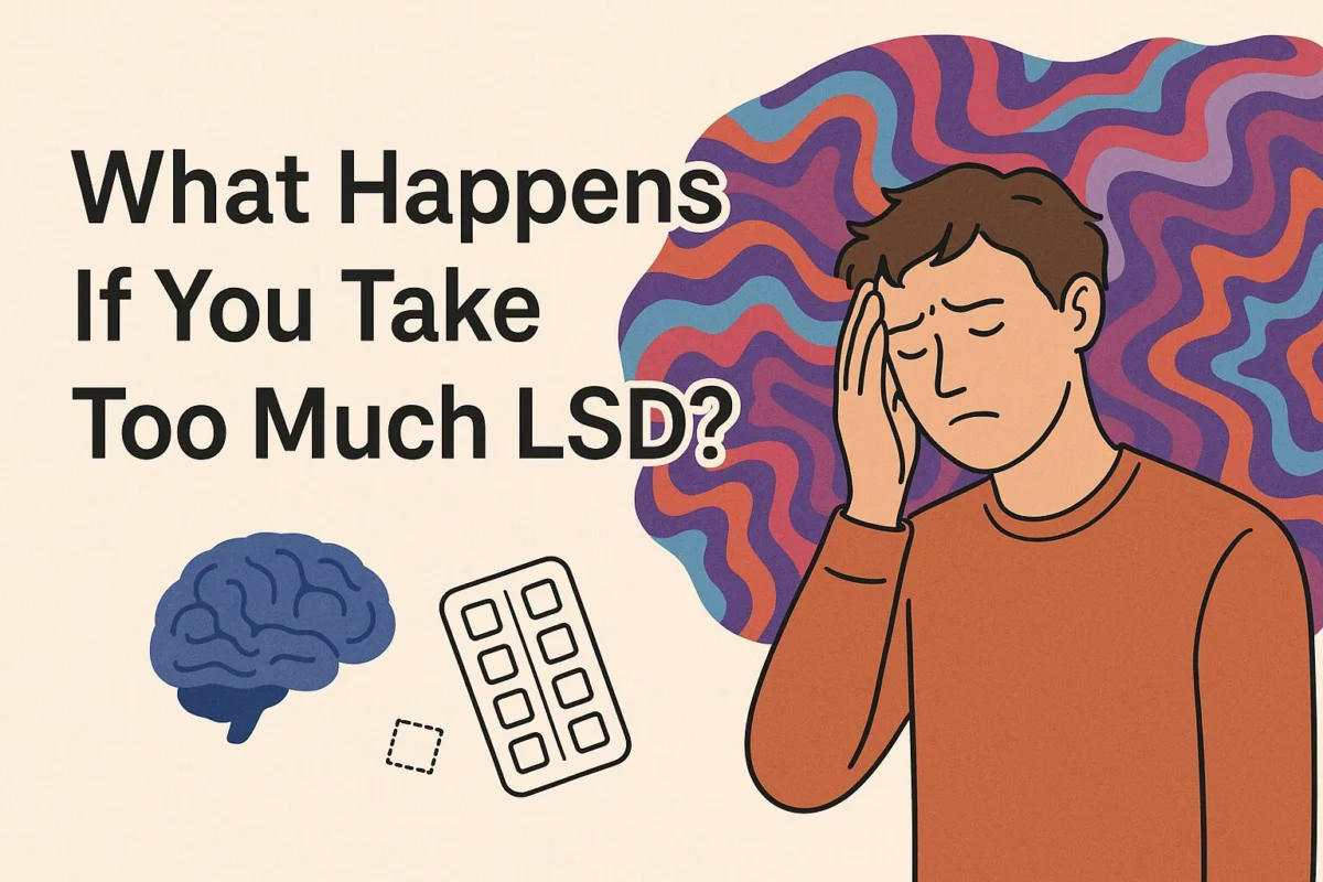 What happens if you take too much LSD? Learn about overdose myths, bad trips, mental effects, and how to stay safe during a heavy acid experience.  
